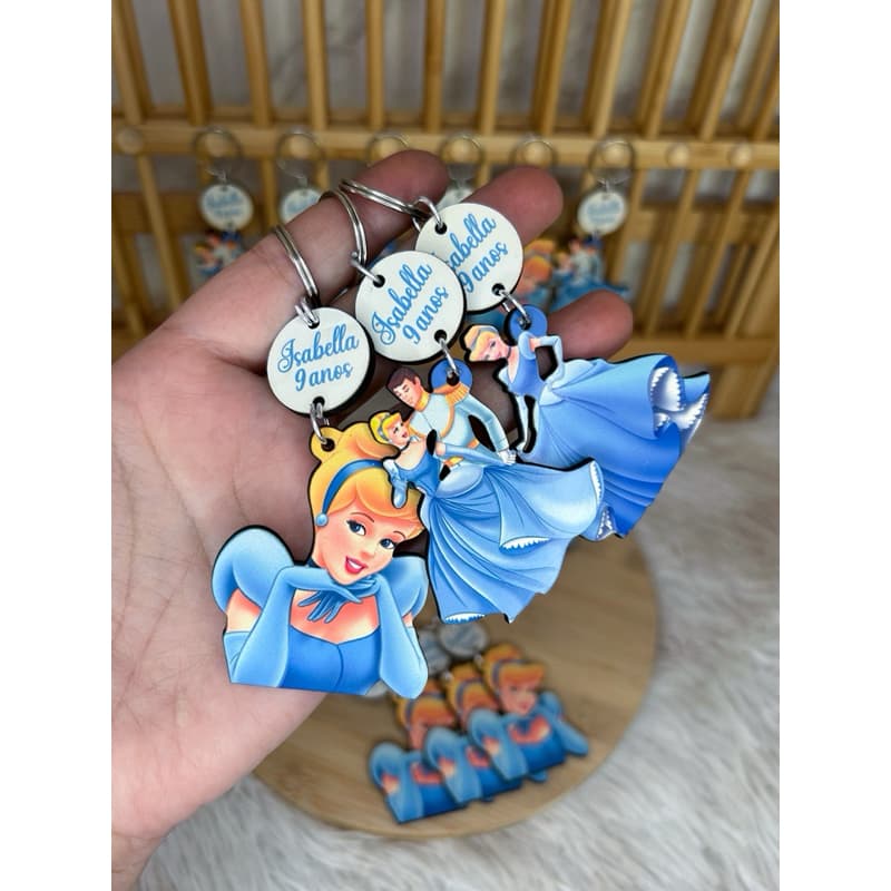 Cinderela Chaveiro em Acrilico Molhável Lembrancinha Infantil