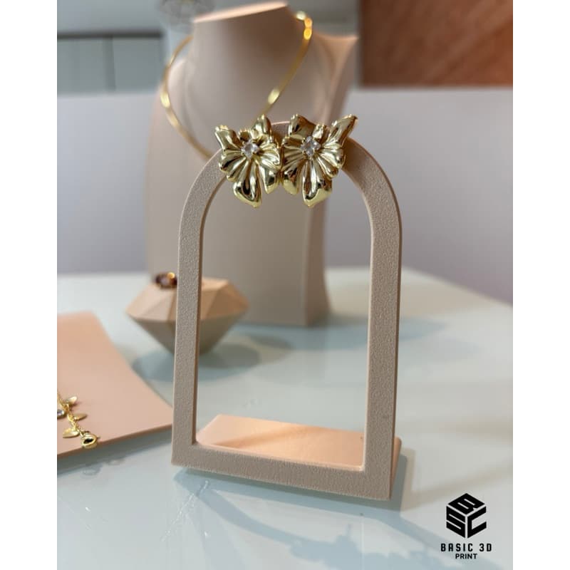 Expositor para brincos Bijuterias Semi Joias Prata Formato Arco Clássico