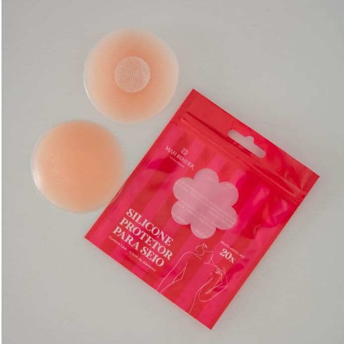 1 Par Protetor de Seio de Silicone Reutilizável Adesivo (sem cola no mamilo), cor nude, medindo 6,5cm