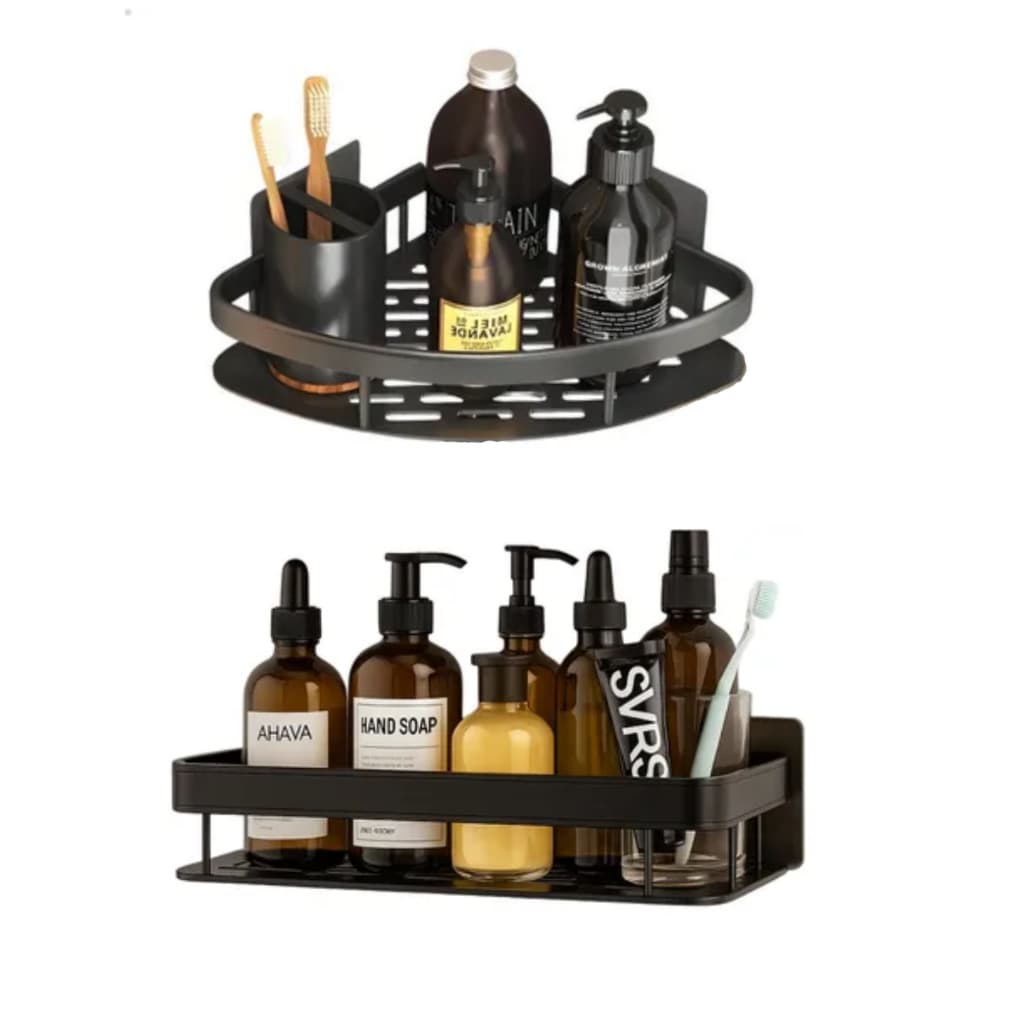 Suporte Porta Shampoo Inoxidavel Sabonete Papel Higienico Banheiro Adesivo Parede