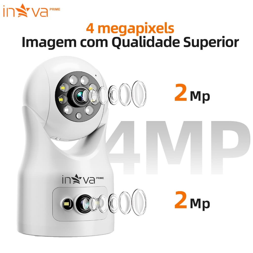 INOVA câmera wifi visão noturna full HD 360º microfone áudio babá eletrônica robozinho sem fio