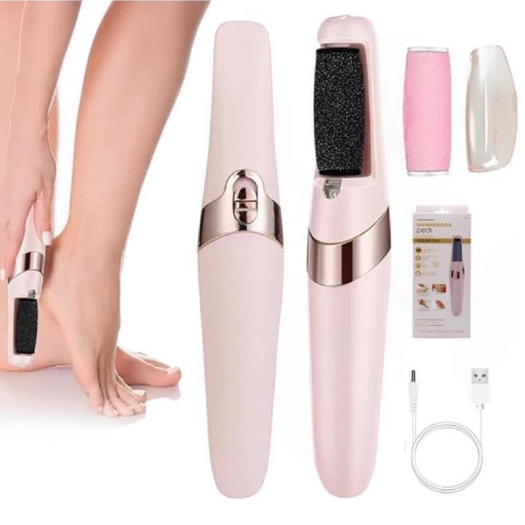 Lixador de Pé Elétrico - Esfoliador Tira Calos Pedicure Portátil com Removedor Recarregável USB