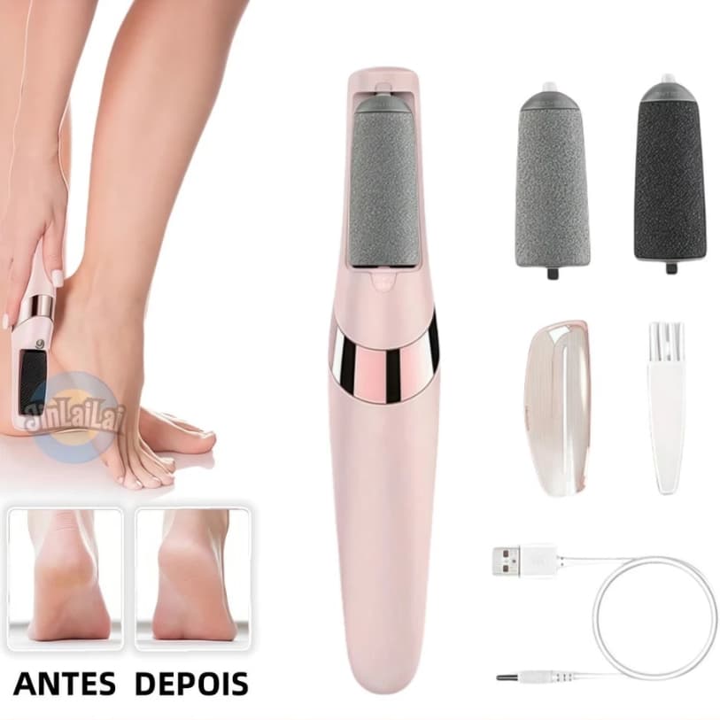 Lixador de Pé Elétrico - Esfoliador Tira Calos Pedicure Portátil