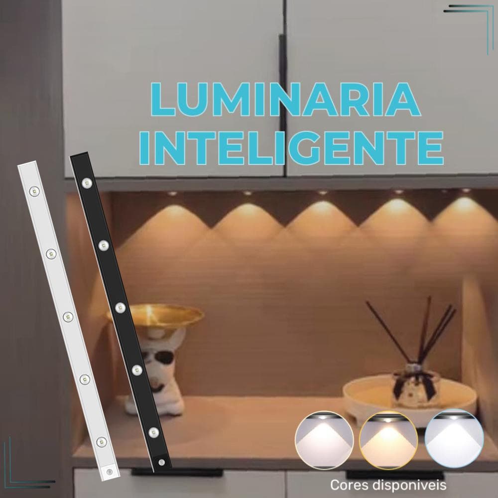 LED com sensor de movimento sem fio e Recarregável USB fino barra 60cm 3 Módulos de Luz emissor-F9