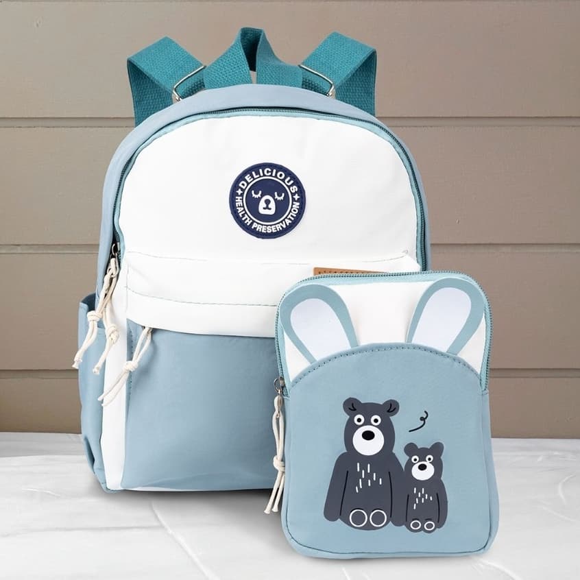 Kit Mochila e Infantil Escolar com Estampa de Urso Conforto Resistência e Qualidade Ideal para Escola e Passeios
