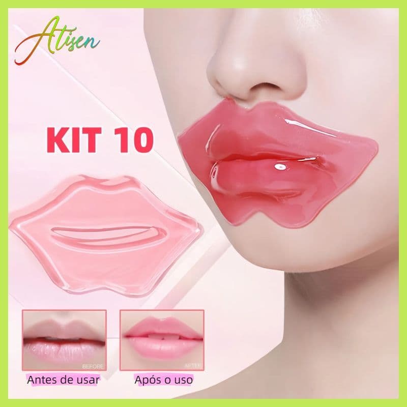 Máscara Hidratante Labial De Mel de colágeno com cristal hidratante para lábios Secos