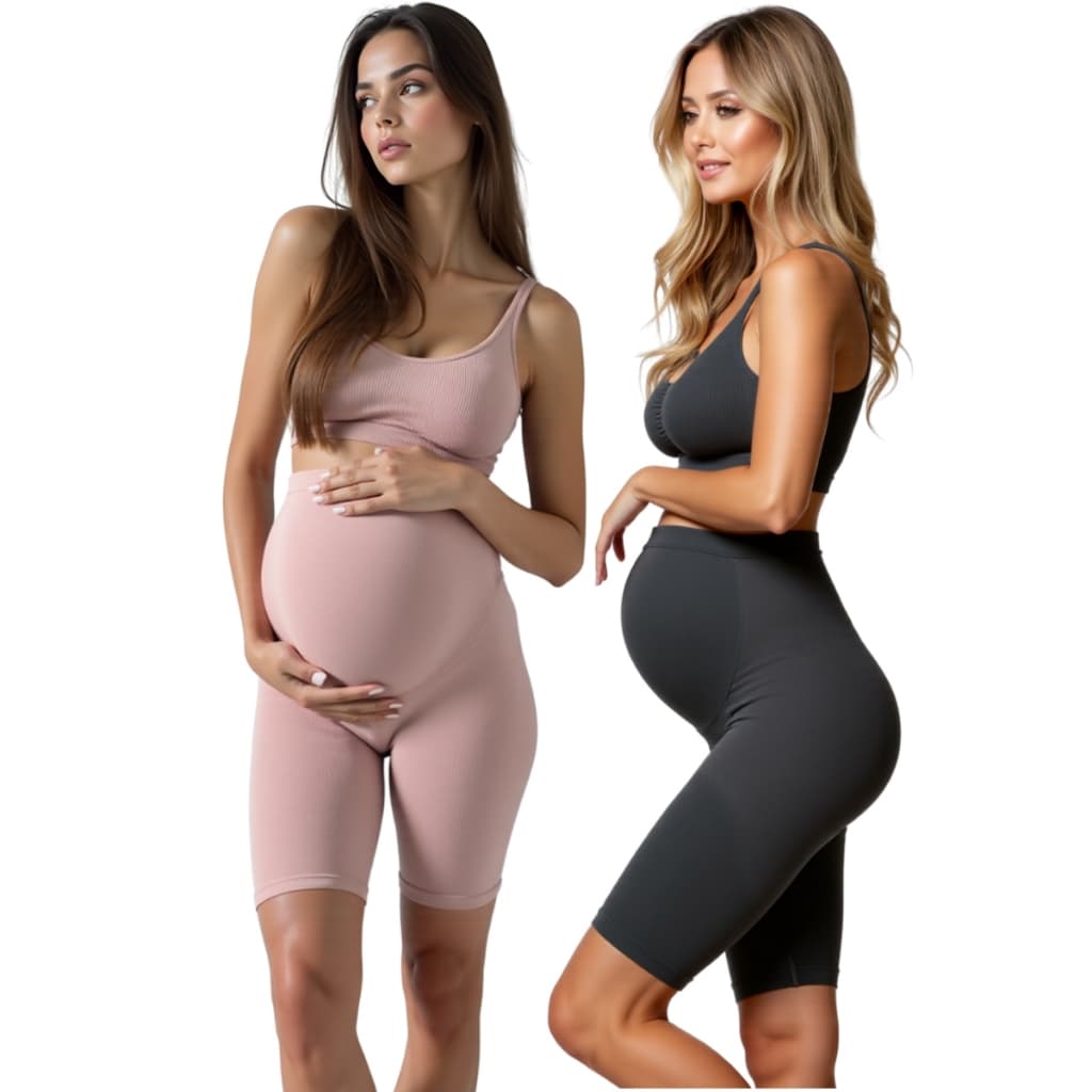 Kit 2 Unidades: Bermuda Gestante Sustentável Evita Atrito Sem Compressão