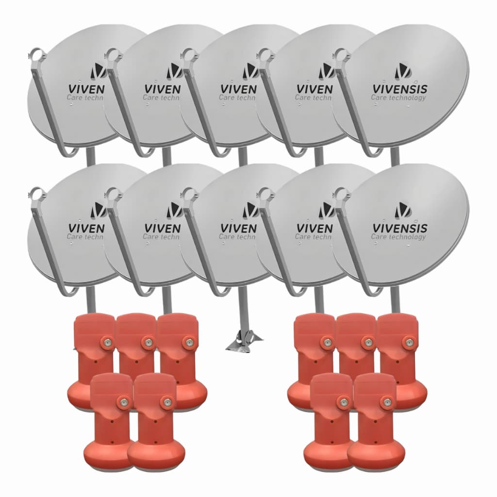 Kit 10 Antena Digital Vivensis Parabolica 60cm Ku + Lnbf