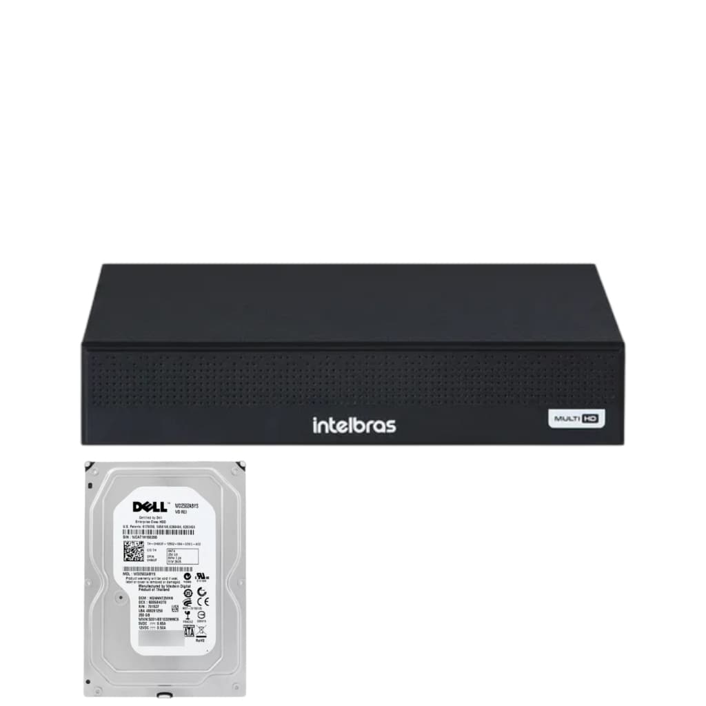 Dvr gravador INTELBRAS 4 canais Full hd + hd 250GB
