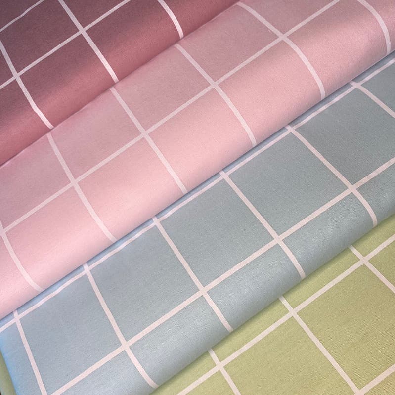 Tecido Tricoline Grid Várias Cores 100% Algodão 1,50 de largura