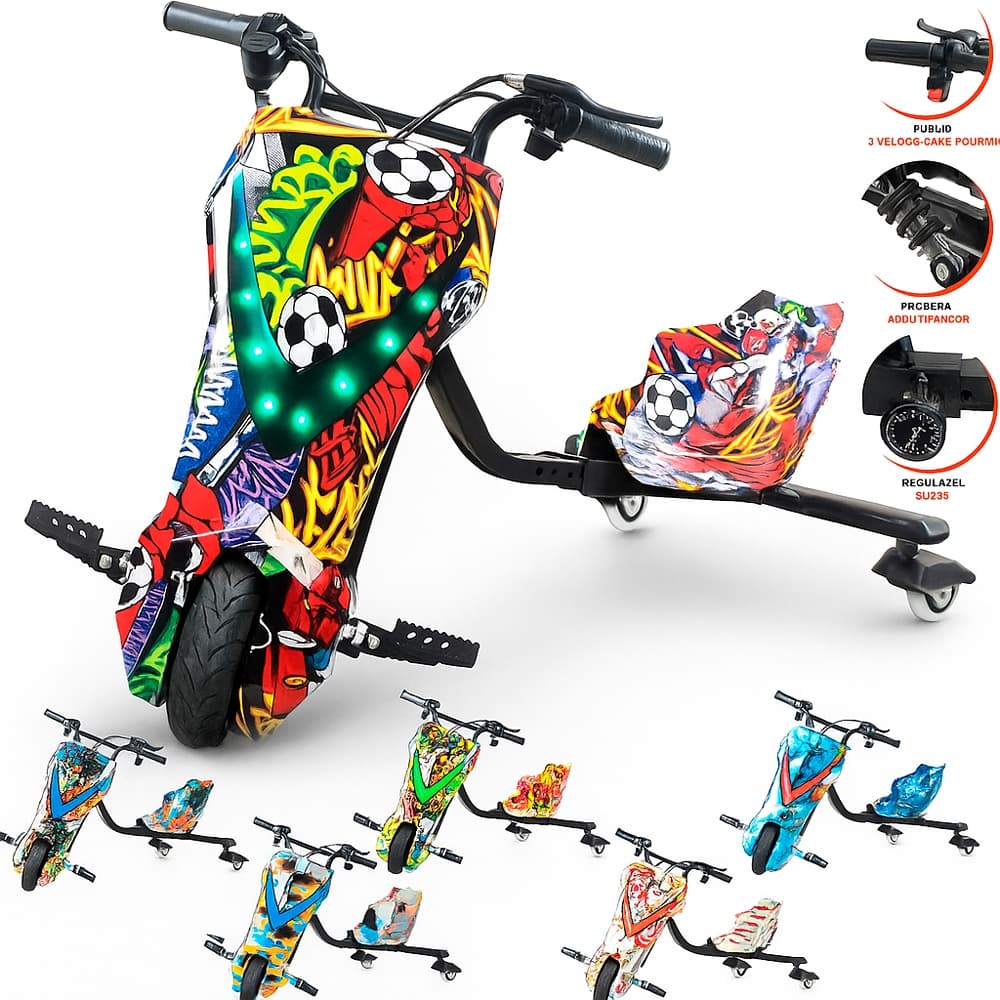 Triciclo Elétrico Drift Driftting Infantil Adultos 250w 350w Novo Super Barato + Kit Proteção