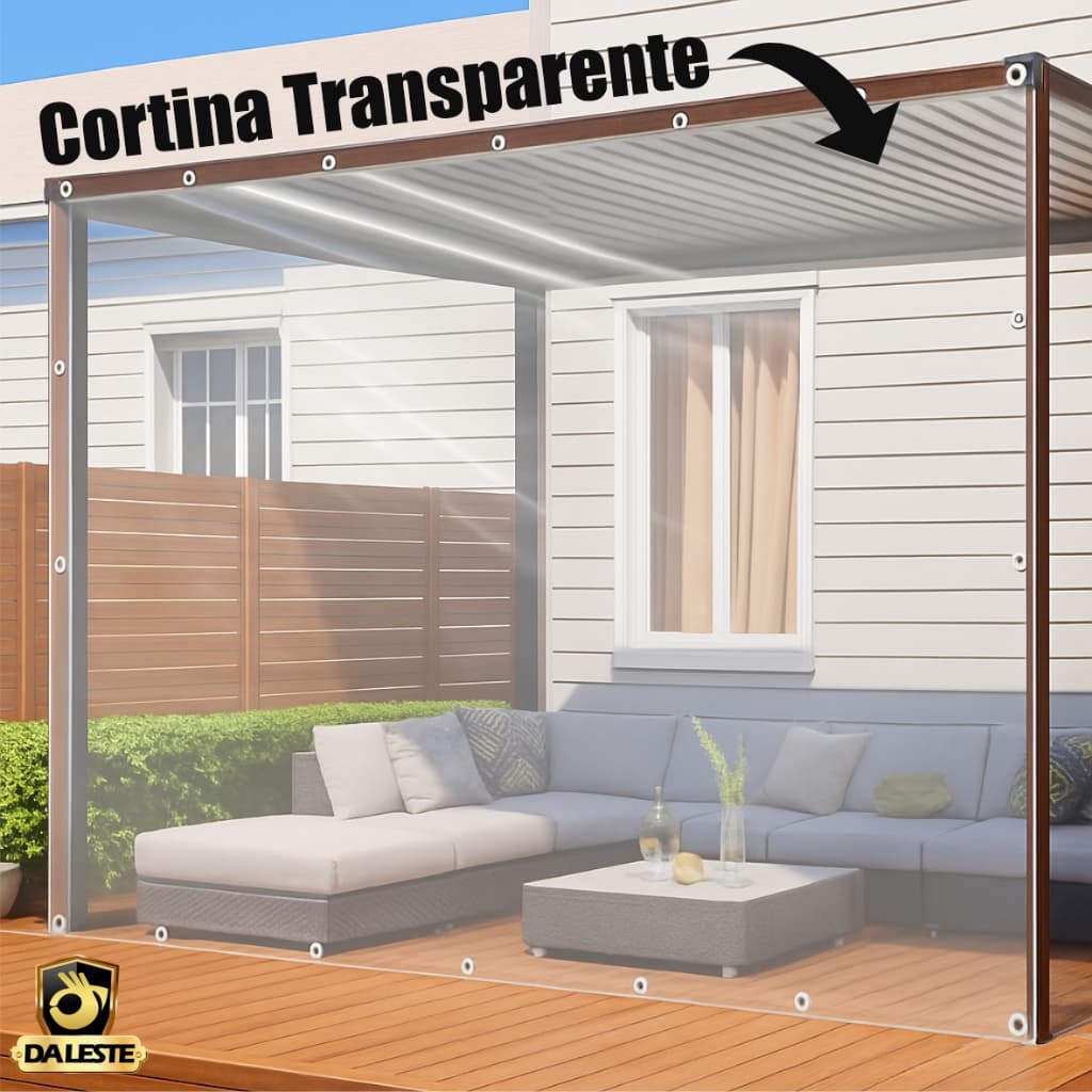 Lona Transparente Impermeável Durável com Cobertura de Garagem Estufa Jardim Terraço à Prova d'águ