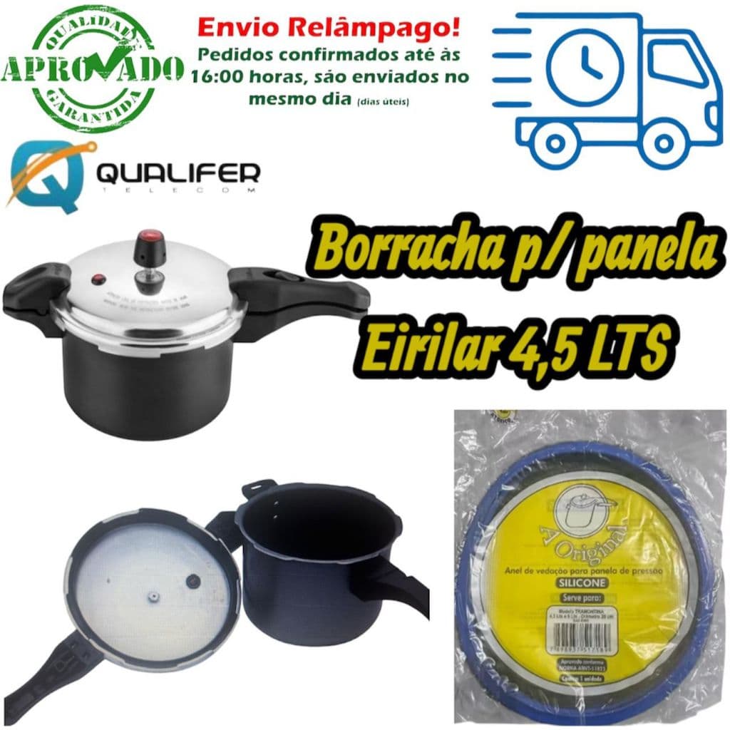 Borracha Silicone p/ Panela De Pressão Eirilar 3,0 a 4,5 litros Silicone Fechamento Externo s( Medindo 20cm Interno)