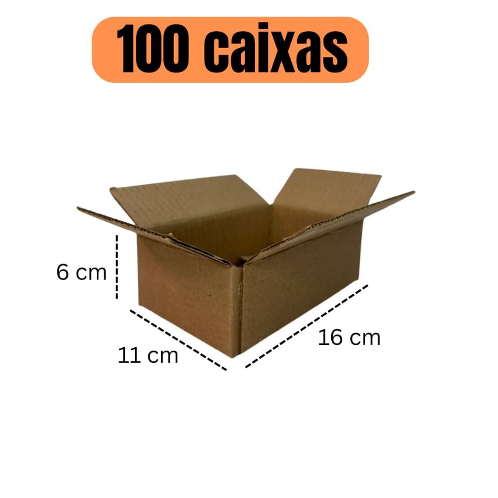 caixa de papelão para envio 16x11x6 100 unidades maleta embalagen envio sedex desmontavel reforçada
