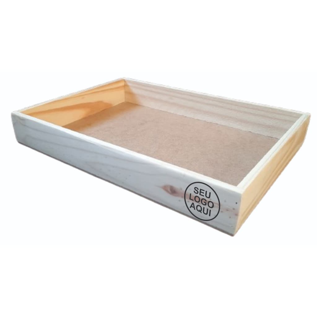 KIT 5un - Bandeja Simples em pinus + GRAVAÇÃO da logo