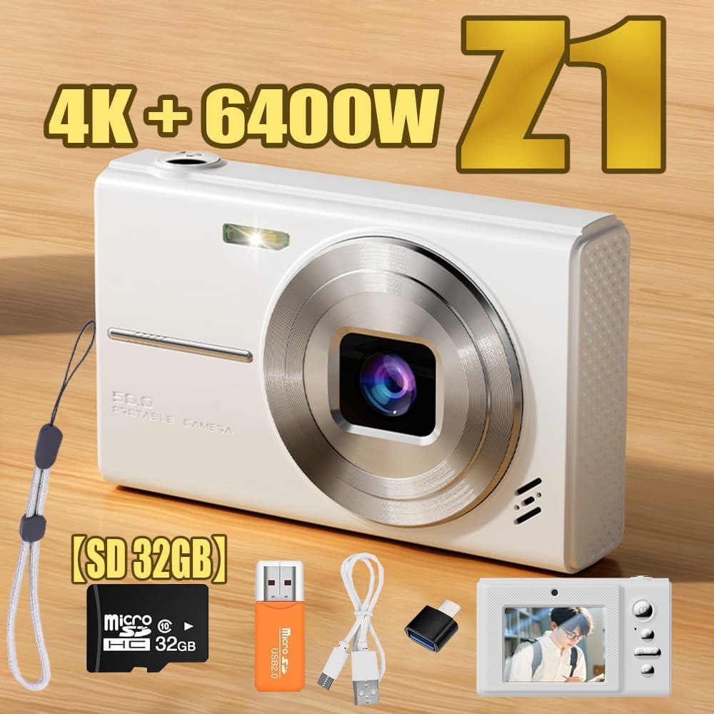 2025 Z1 CCD 8X Zoom Digital Câmera 4K Para Estudante De Fotografia 2.4 Polegada 180 Tela Flip Selfile