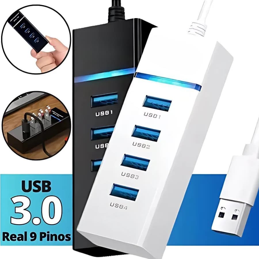 Hub USB 3.0 expansão 4/7 portas super speed 5.0Gbps UH-30 com LED indicador