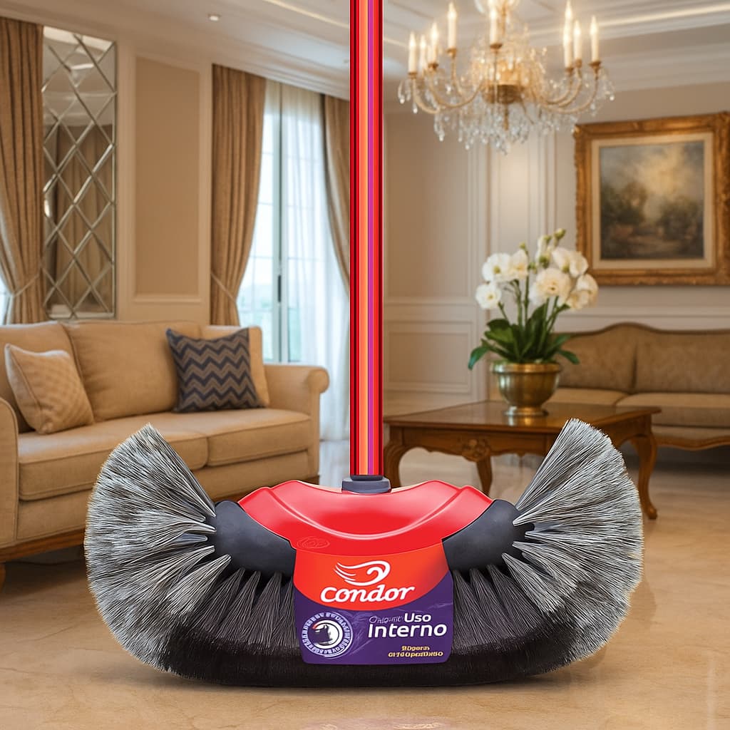 Vassoura Pelo Bola Crina Natural Porcelanato Teto C/ Cabo V2 NÃO RISCA CHÃO PORCELANATOS LAMINADOS