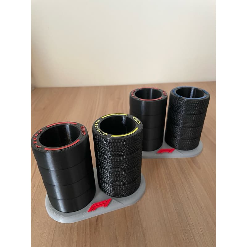 Formula 1 Porta Lapis Caneta Decorativo Pneu F1 Impressao 3d