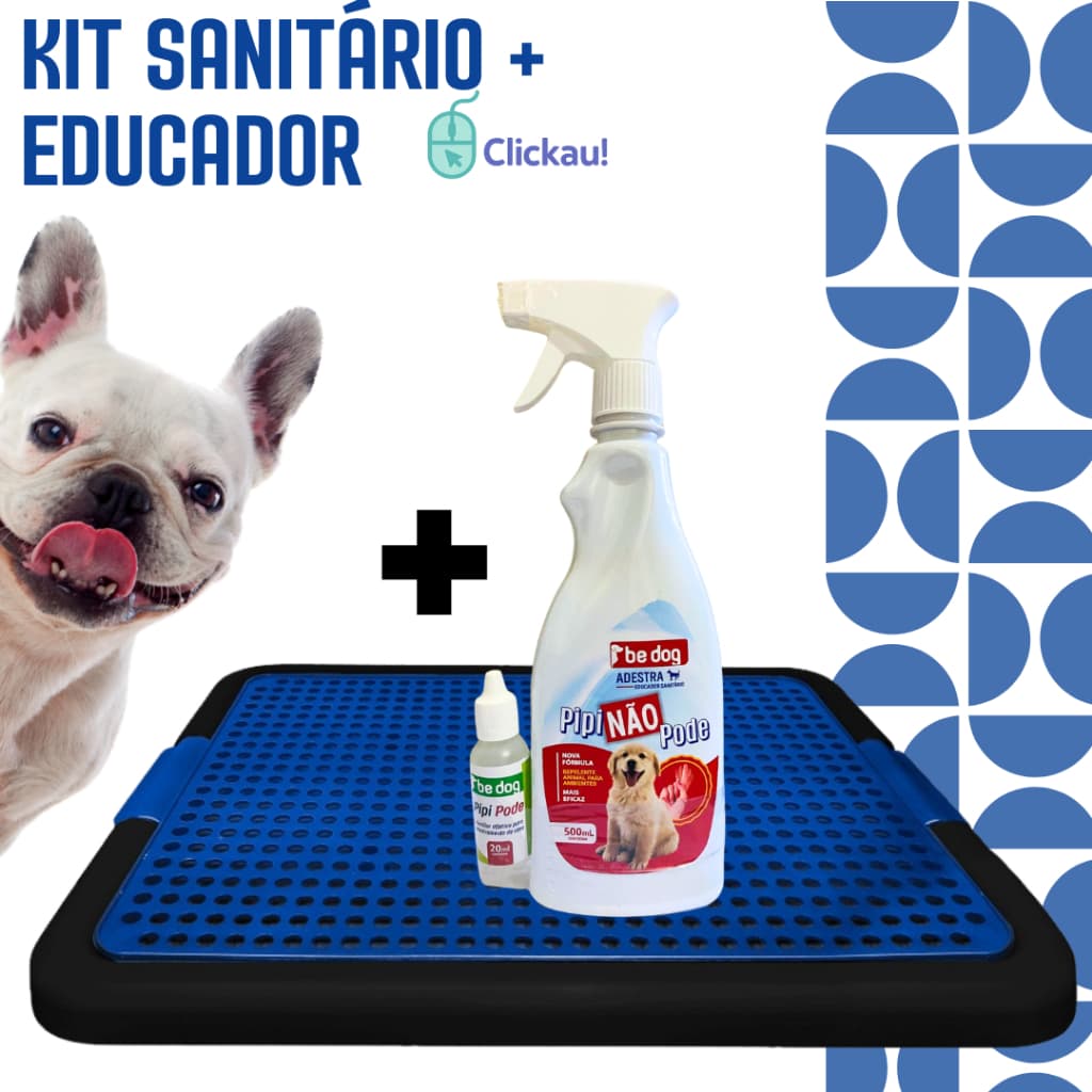Kit Sanitário Banheiro Grande Tapete Higiênico Cachorro + Educador Xixi Sim Xixi Não Pet para Cães