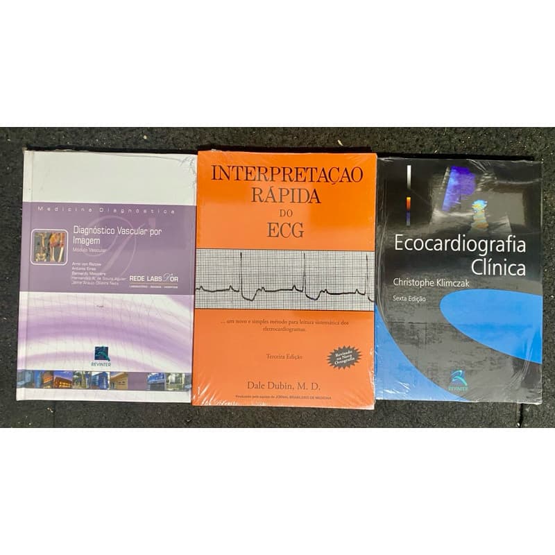 coleção interpretação rápida do ECG 3 livros novos no plástico