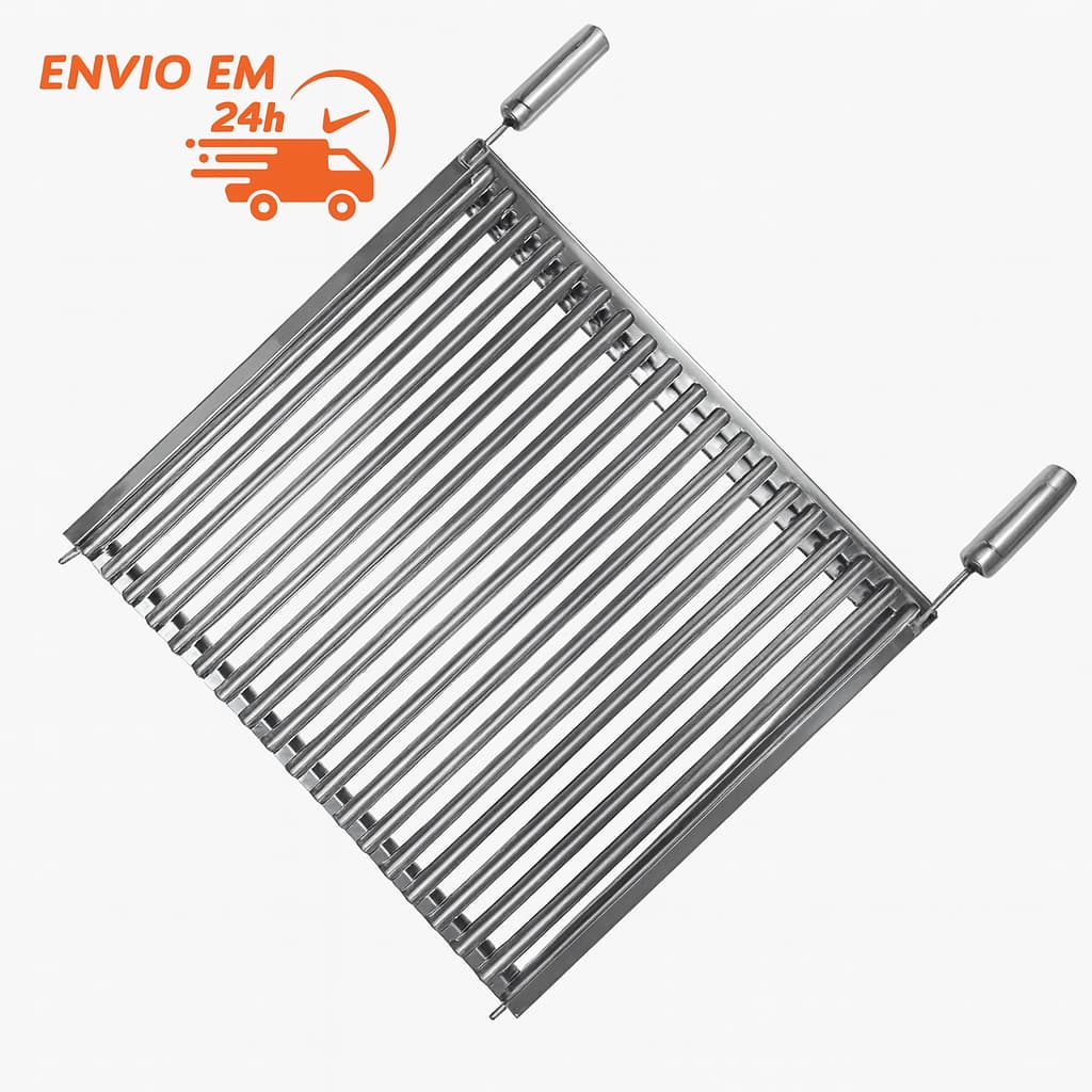 Grelha Argentina Parrilla Inox Para Churrasqueira Com Coletor De Gordura Premium Picanheira