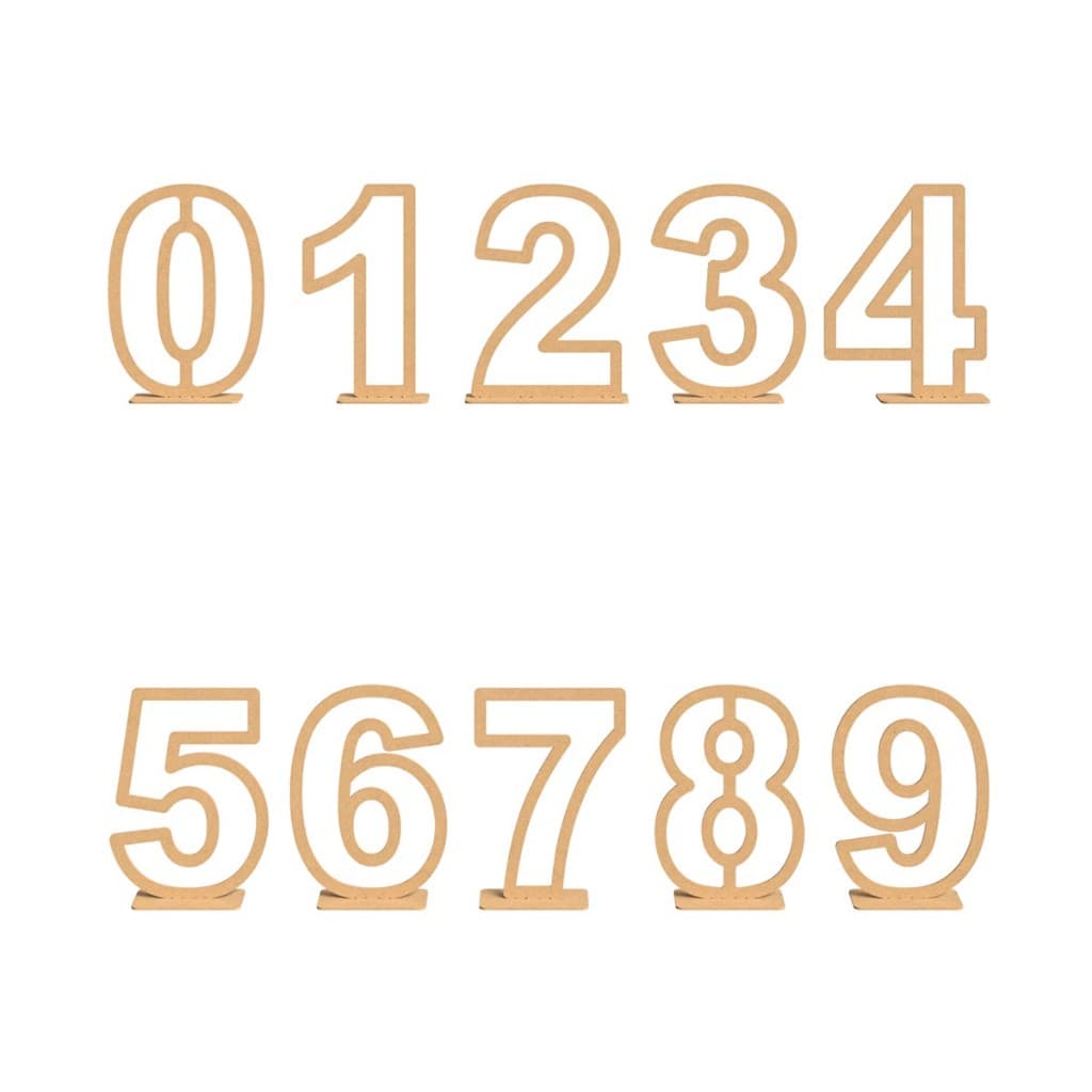 Números Vazados MDF Cru Festas Eventos Decoração Aniversário Cenários