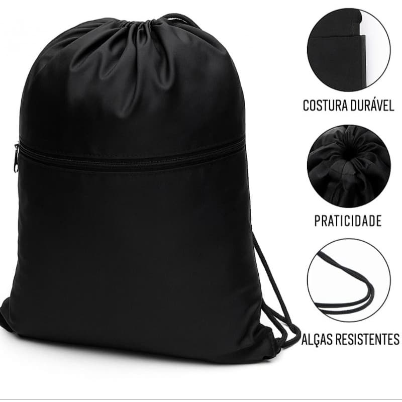 BOLSA MOCHILA NYLON ACADEMIA ESPORTE CHUTEIRA CORDA