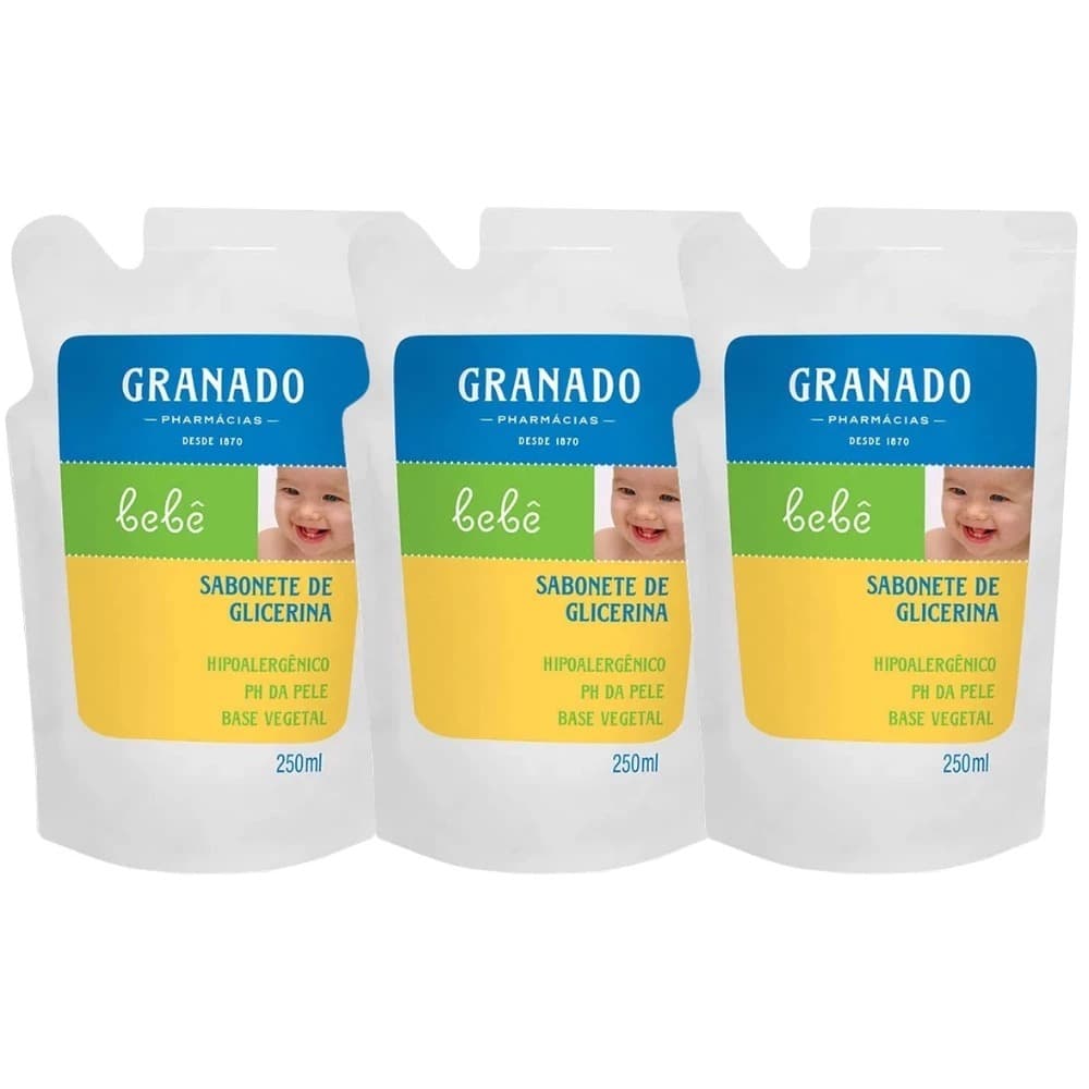 Kit 3X Refil Sabonete de Glicerina Granado - 250ml