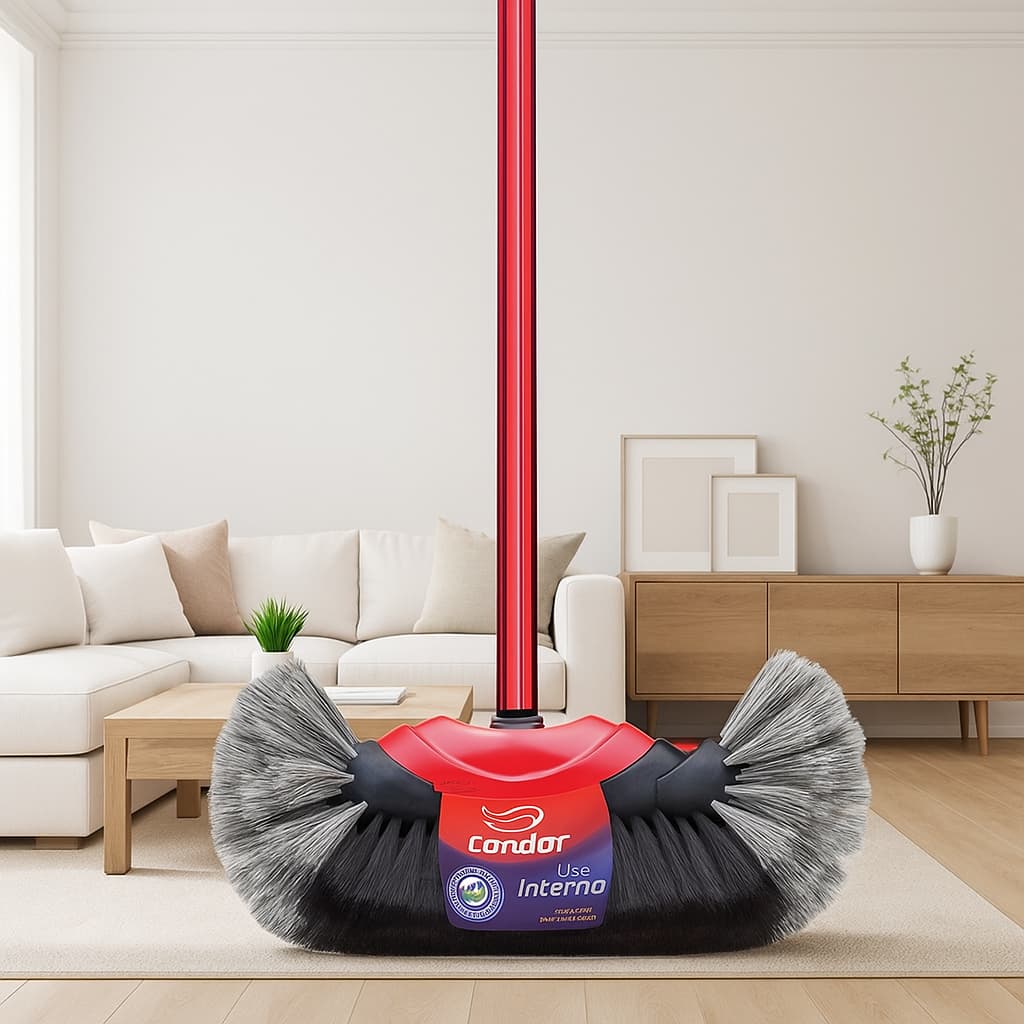 Vassoura Pelo Bola Crina Natural COM E SEM CABO PISOS PORCELANATOS LAMINADOS VINILICO TETO