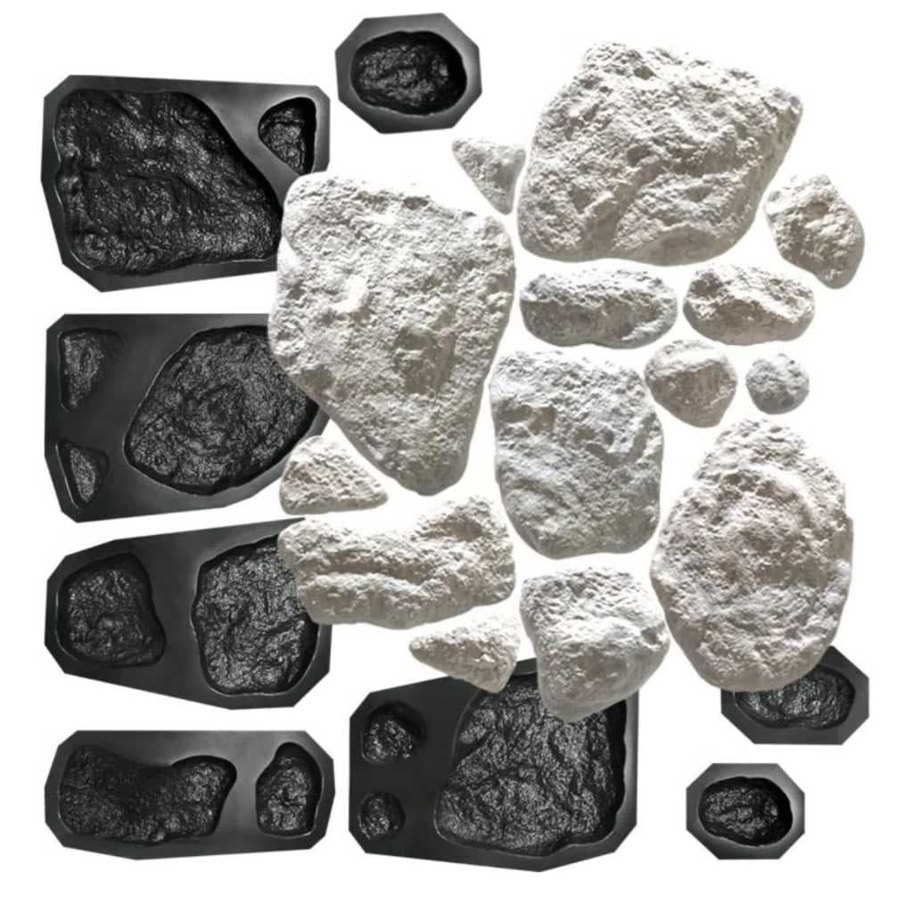 Kit De Molde Pedra Moledo Formas 3D Pedra Moledo Gesso e Cimento ABS 1 MM