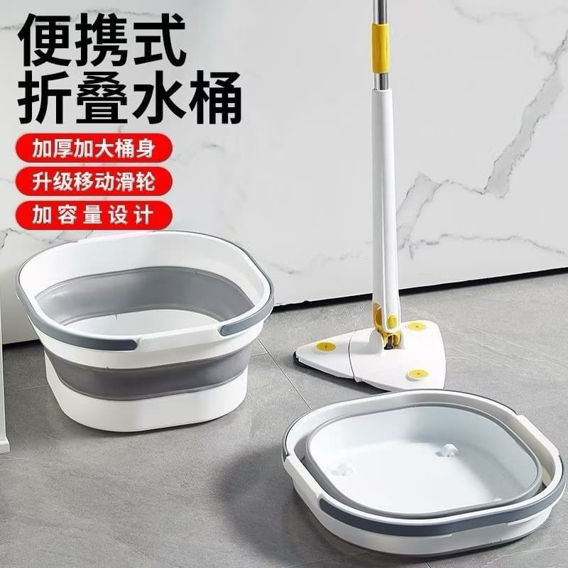 Balde Dobrável Retrátil Flexível Quadrado Silicone Multiuso Com 4 Rodinha 10L