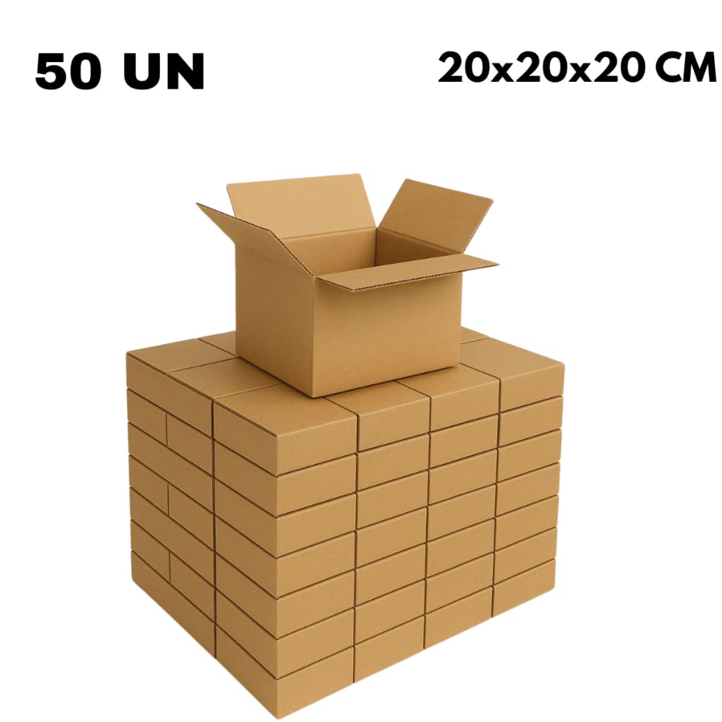 50 caixas de papelao 20x20x20 sedex-pec-correios direto da fabrica barato forte reforçada
