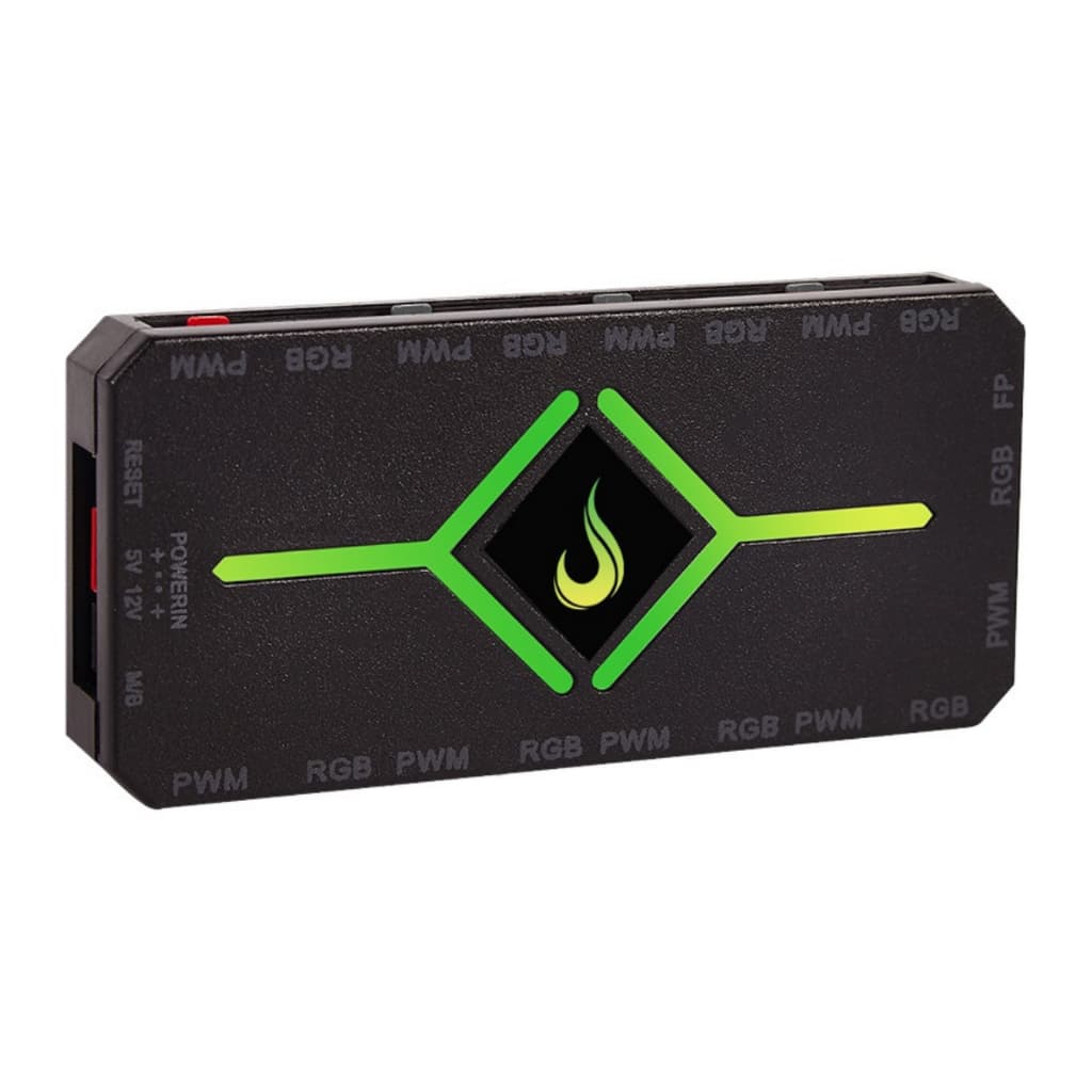 Controladora I Rise Mode I Pwm E Rgb 12v 4p I 9 Fans I Preto