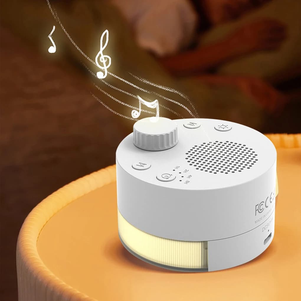 Máquina de Som Ruido Branco 24 Sons com Luz LED Recarregável para Adultos e Crianças