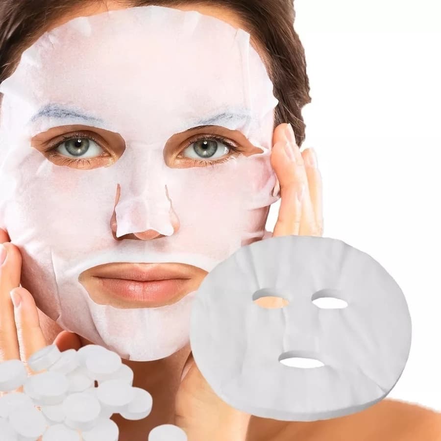 KIt 100 unidades - Máscara Facial Comprimida Desidratada, Máscara Para Limpeza