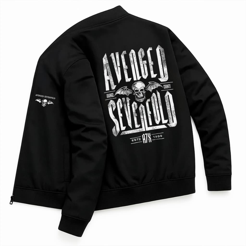 Jaqueta Esportiva Masculina Bomber Academia Avenged Sevenfold A7X Banda Heavy Metal