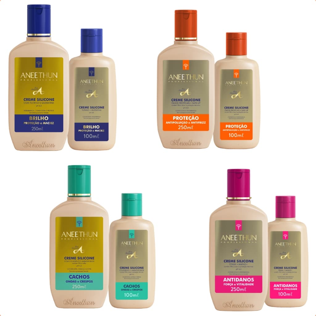 Cremes de Silicone Linha A Aneethun 100ml e 250ml