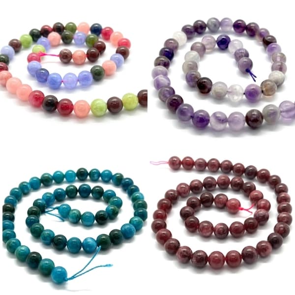 Fio de Pedras Naturais 8mm 1 Fio Contas Pedras Proteção Guias Japamala terço