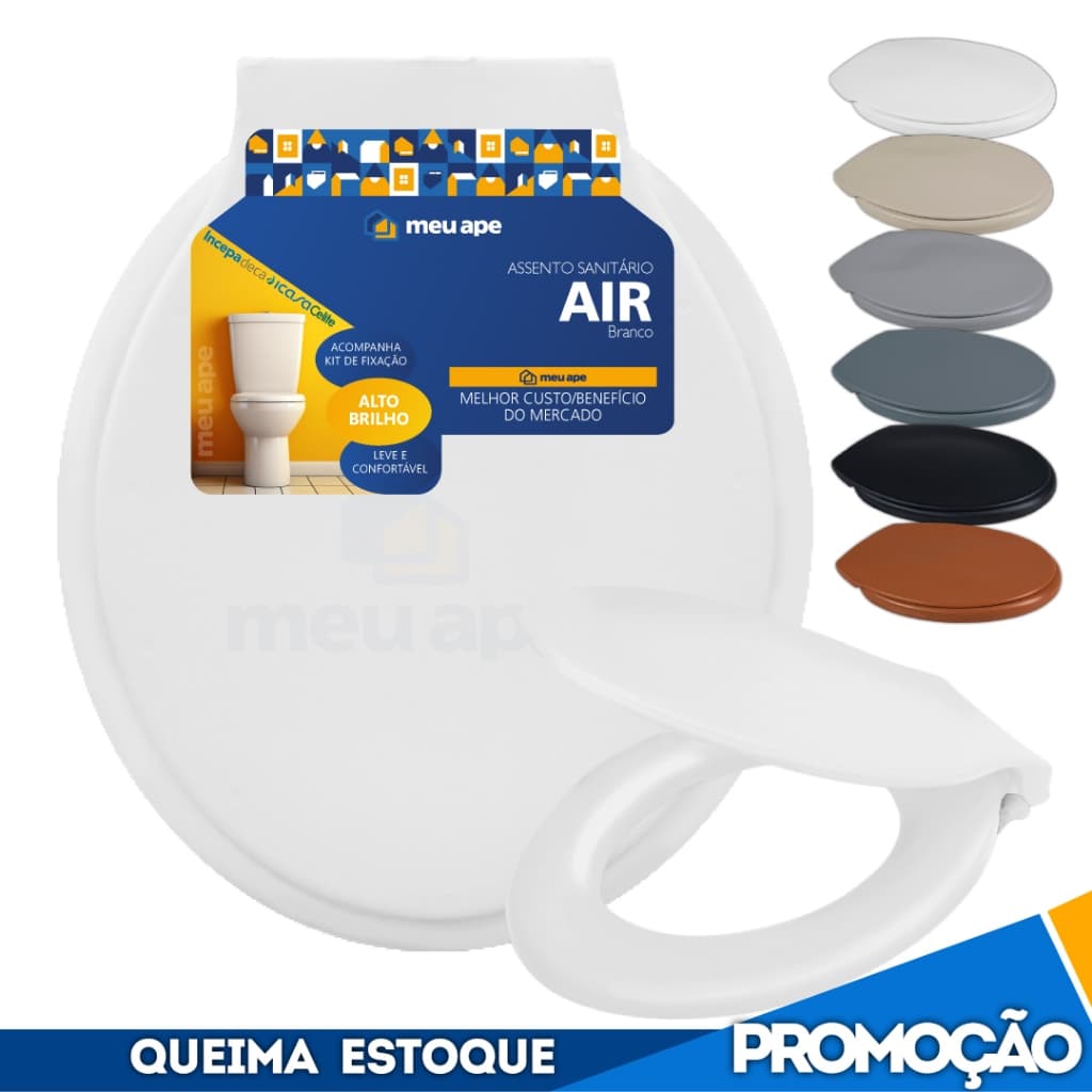 Assento Sanitário Tampa Vaso Redondo Oval Universal Basico Deca Celite Icasa Logasa Incepa Air