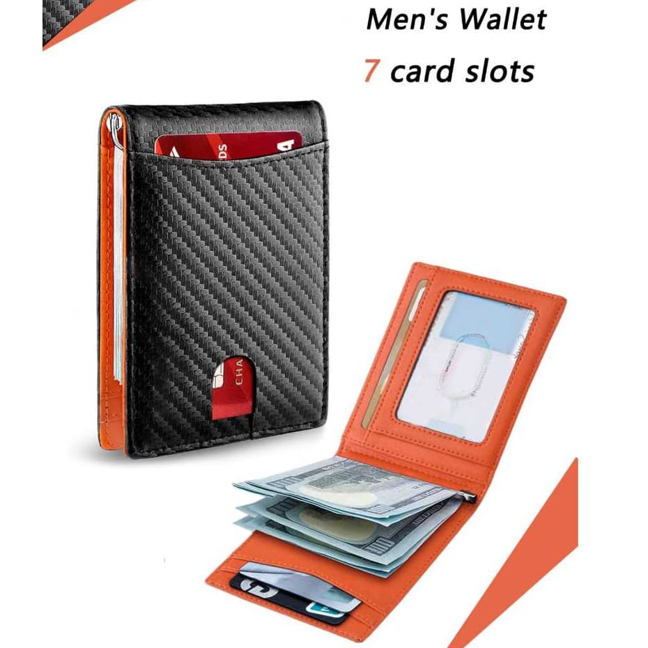 Carteira Fina 3 em 1 Masculino de Couro Sintetico, Porta Cartão, Notas, CNH 7951 8405