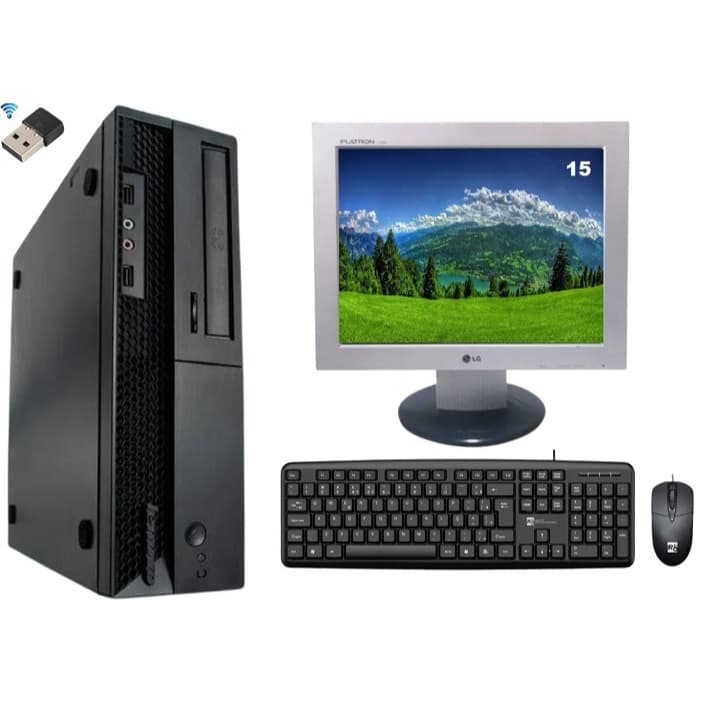 Computador Completo Lenovo Core 2 Duo 8gb ram 160gb HD Wifi Tela 15" Trabalho Estudo Super Promoção