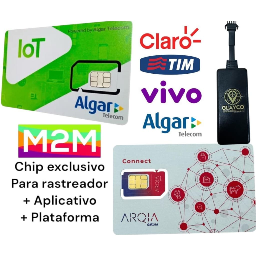 Chip M2m Multioperadora (Vivo, Claro, Tim e Algar) Para Rastreador