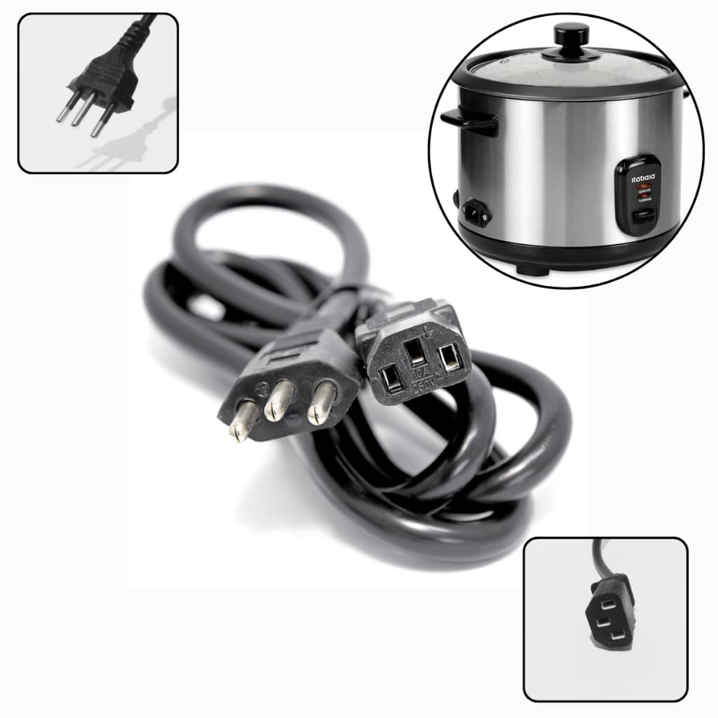 Cabo De Força Panela De Arroz Elétrica Fio de Energia Tomada Bilvolt Diversas Marcas