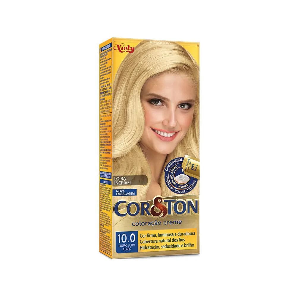 Tintura Cor&Ton Niely Mini kit 10.0 Louro Ultra Claro