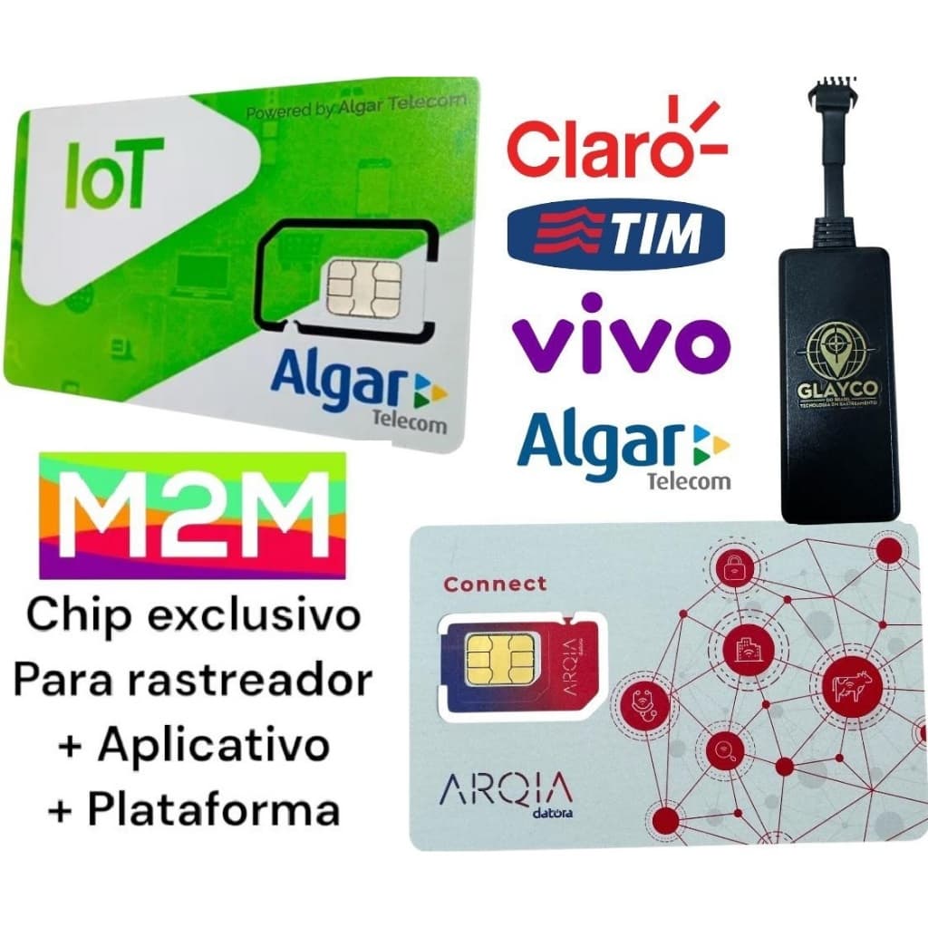 Chip m2m mult operadora para rastreador  j16 4g tim claro vivo e algar
