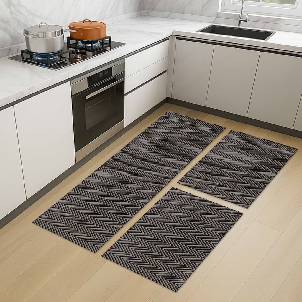Kit de tapete para cozinha antiderrapante jogo 3 peças