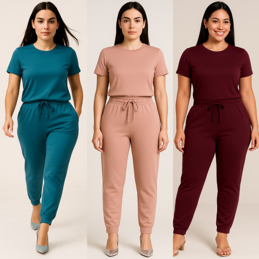 Conjunto Em Suede Light Calça Jogger Blusa Básica Confortável Enfermagem Fardamento Vendedora Esteticista