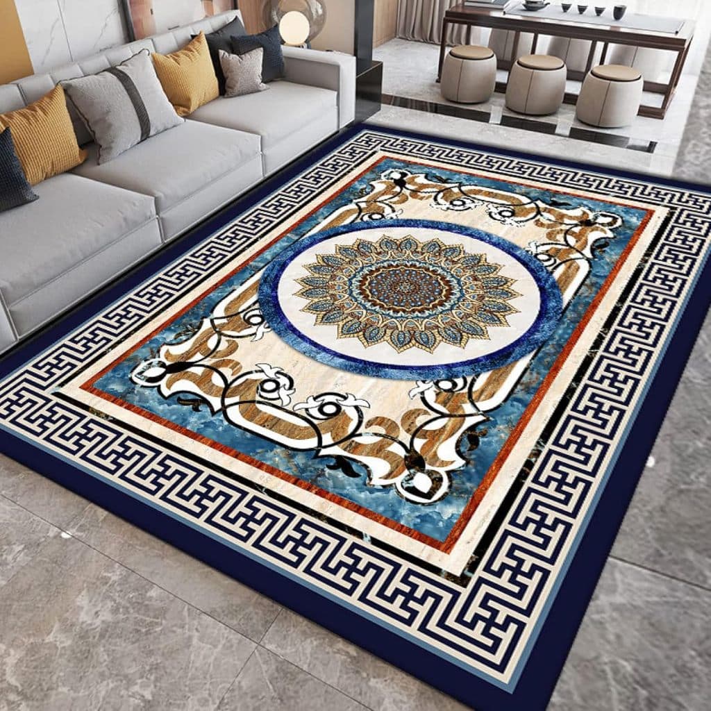 Tapete Belga Indiano Estampado 2,00x1,40 Sala/Quarto Antiderrapante