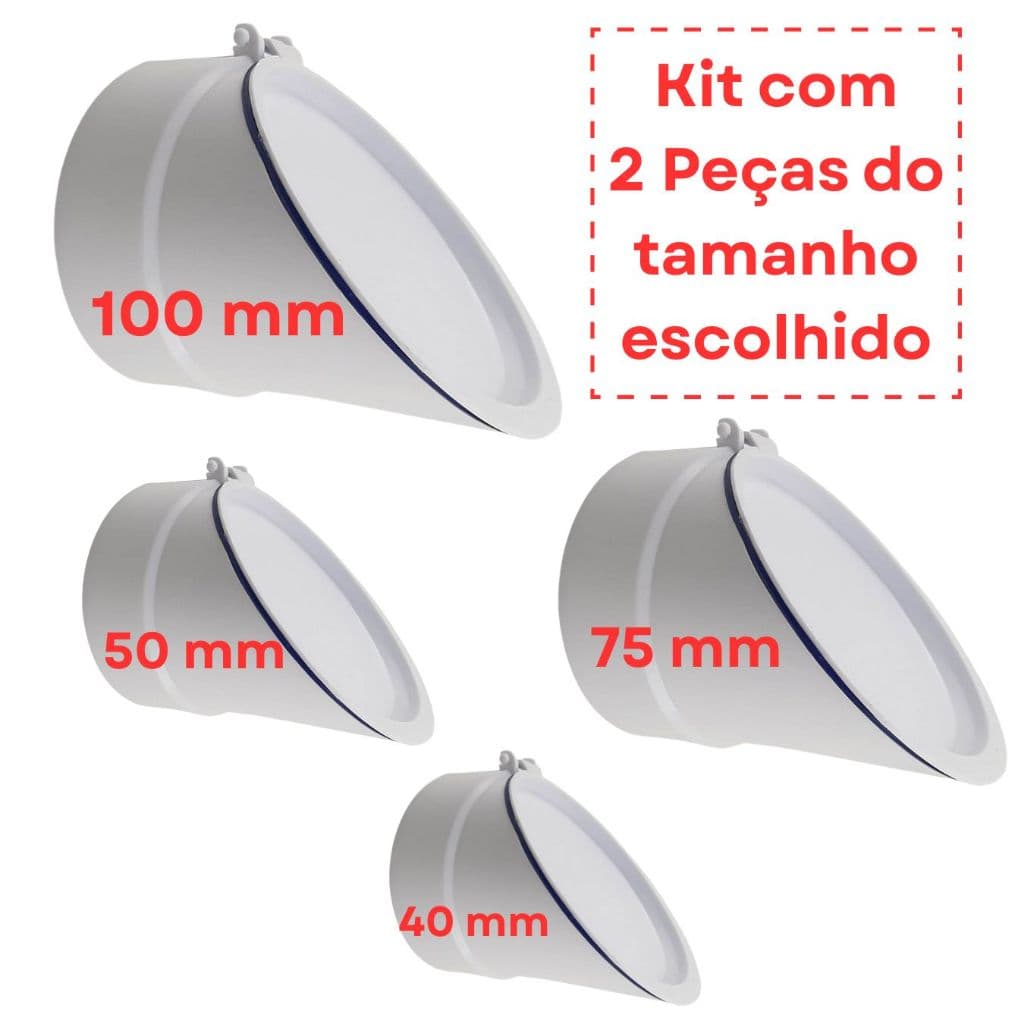 Válvula de Retenção de Esgoto KIT 2 Peças 100mm 75mm 50mm 40mm